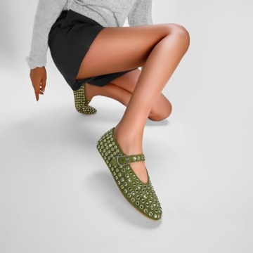 CAGLGLZ Women's Rhinestone Ballet Flats for Style and Comfort