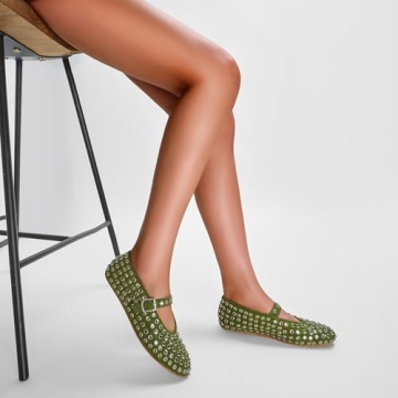 CAGLGLZ Women's Rhinestone Ballet Flats for Style and Comfort