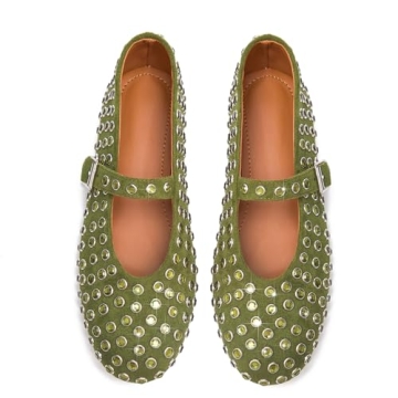 CAGLGLZ Women's Rhinestone Ballet Flats for Style and Comfort