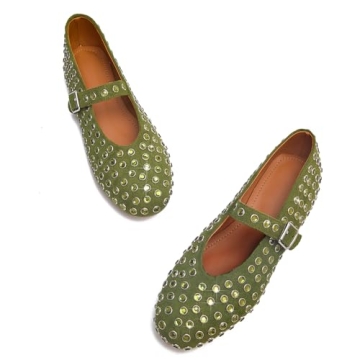 CAGLGLZ Women's Rhinestone Ballet Flats for Style and Comfort