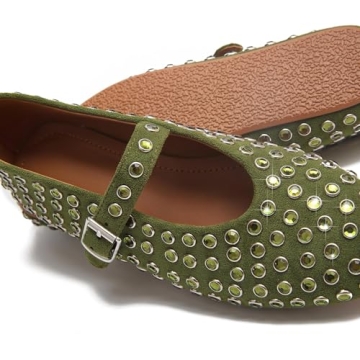 CAGLGLZ Women's Rhinestone Ballet Flats for Style and Comfort