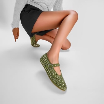 CAGLGLZ Women's Rhinestone Ballet Flats for Style and Comfort