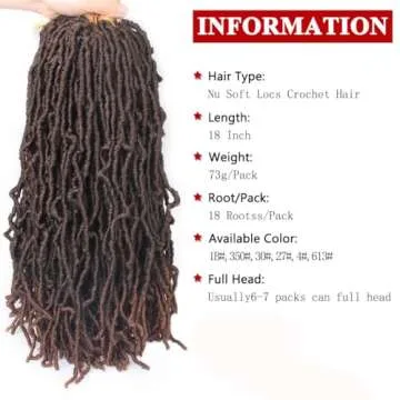 Xtrend New Faux Locks Crochet Braids Hair - 18 Inch Synthetic Curly Hair Extensions 1B/30#
