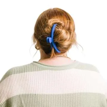 KAXI The ORIGINAL Hold Everything Hair Claw - Perfect for Thick & Thin Hair Straight, Wavy & Curly | Strong Clip With 52 teeth & Many Colors to Choose (Royal Blue)