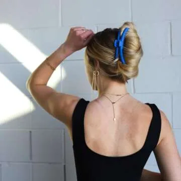 KAXI The ORIGINAL Hold Everything Hair Claw - Perfect for Thick & Thin Hair Straight, Wavy & Curly | Strong Clip With 52 teeth & Many Colors to Choose (Royal Blue)