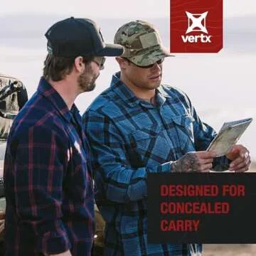Vertx Canyon River Mens Tactical Flannel Shirt Long Sleeve Outdoor Work Shirts with Pockets, Tactical Operations Gear, Blue Ridge Plaid, X Large
