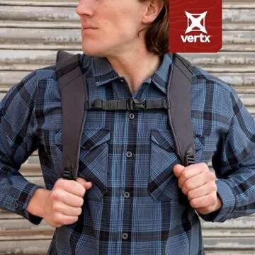 Vertx Canyon River Mens Tactical Flannel Shirt Long Sleeve Outdoor Work Shirts with Pockets, Tactical Operations Gear, Blue Ridge Plaid, X Large