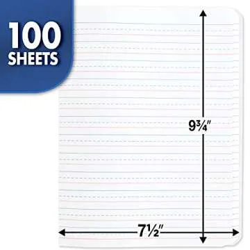 Mead Primary Composition Notebook, Wide Ruled Paper, Grades K-2 Writing Workbook, 9-3/4" x 7-1/2", 100 Sheets, Blue Marble (09902) (Pack of 4)