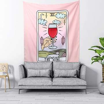 Tarot Mandala Tapestry Colored Hippie Psychedelic Tapestry Wall Hanging Wine Boho Wall Blanket Tapes...