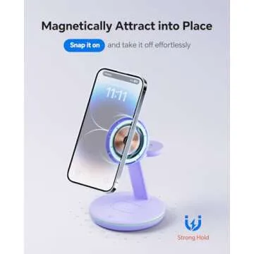 3 in 1 Charging Station for Apple Devices, Mag - Safe Charger Stand,15 W Fast Magnetic Charger Wirel...