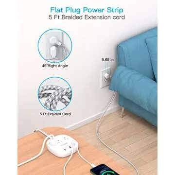 Compact USB C Power Strip for Travel and Home Use