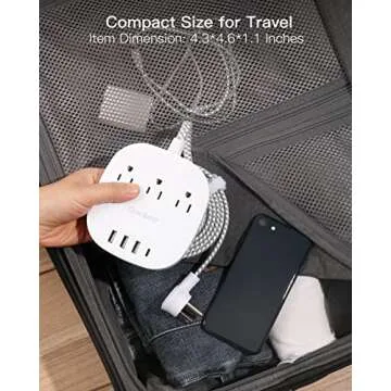 Compact USB C Power Strip for Travel and Home Use