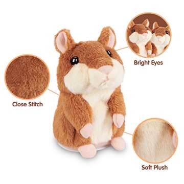 Interactive SANJOIN Talking Hamster for Kids - Ages 2-8 Plush Toy Gift