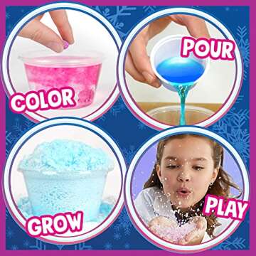 Science to The Max Rainbow Snow- Create 2 Gallon of Colorful and Reusable Snow- 7 Science Experiment...