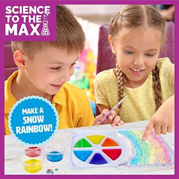 Science to The Max Rainbow Snow- Create 2 Gallon of Colorful and Reusable Snow- 7 Science Experiments Included - Stem Activity Kit for Boys & Girls 8+- Snow for Winter Display