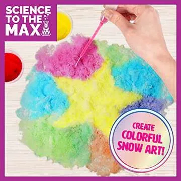 Science to The Max Rainbow Snow- Create 2 Gallon of Colorful and Reusable Snow- 7 Science Experiments Included - Stem Activity Kit for Boys & Girls 8+- Snow for Winter Display