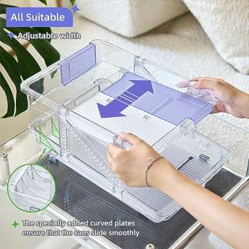 Ynelyase Soda Can Dispenser Organizer for Refrigerator and Pop Can Holders Drink Storage Wide Adjust...