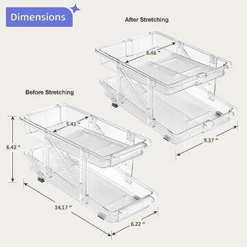 Ynelyase Soda Can Dispenser Organizer for Refrigerator and Pop Can Holders Drink Storage Wide Adjustable (2-Pack Clear)