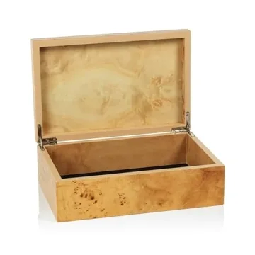 Zodax Leiden Burl Wood Decorative Box for Jewelry Storage