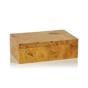 Zodax Leiden Burl Wood Decorative Box for Jewelry Storage
