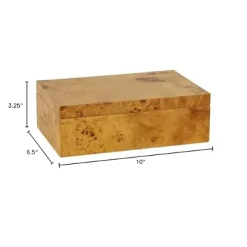 Zodax Leiden Burl Wood Decorative Box for Jewelry Storage