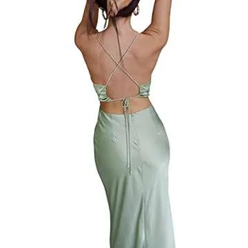 Stylish xxxiticat Women's Cowl Neck Maxi Dress Light Green