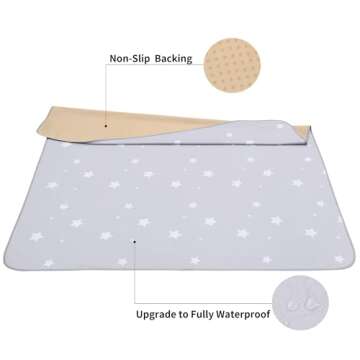 Splat Mat for Under High Chair/Arts/Crafts, WOMUMON Washable Baby Spill Mat Waterproof Anti-Slip Flo...