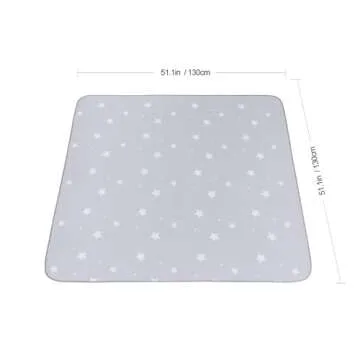 Splat Mat for Under High Chair/Arts/Crafts, WOMUMON Washable Baby Spill Mat Waterproof Anti-Slip Floor Splash Mat, Portable Play Mat and Table Cloth (Star, 51")