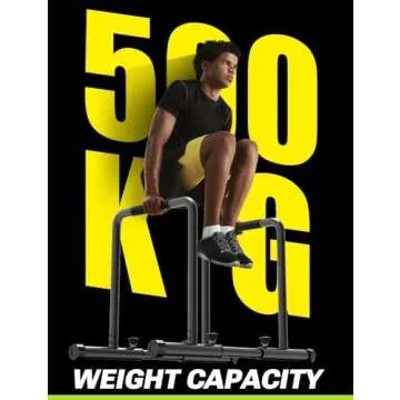 YOLEO Adjustable Dip Bar- 1100lbs Dip Station Portable Functional Fitness Bar with Safety Connector,...