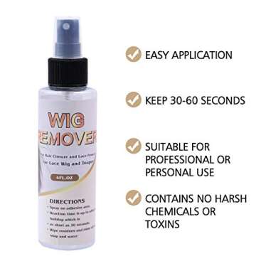 Isheeny Lace Wig Glue Remover Spray - Fast Acting Hair Extentions Hair Glue Remover & Tape In Hair Extensions Adhesive Remover, Removes Hair Glue, Wig Tape & Double Sided Extension Tape (118 ml)