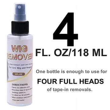 Isheeny Lace Wig Glue Remover Spray - Fast Acting Hair Extentions Hair Glue Remover & Tape In Hair Extensions Adhesive Remover, Removes Hair Glue, Wig Tape & Double Sided Extension Tape (118 ml)