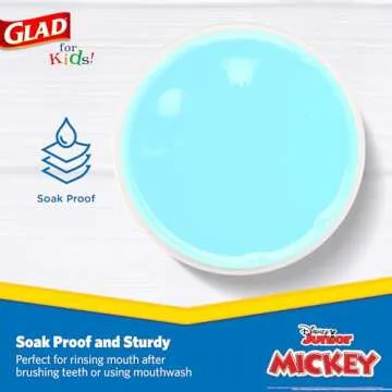 Glad for Kids Disney Mickey Mouse & Friends - 3oz Mini Paper Bathroom Cups for Kids - Disney Paper Cups - Small Disposable Cups - 3oz Paper Cups - Kids Bathroom Cups - Mouthwash Cups - 20 Count