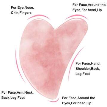 cinsey Gua Sha Massage Tool, Natural Jade Gua Sha Scraping Massage Tool,Emery boards Gua Sha Facial Tool for SPA Acupuncture Therapy Treatment