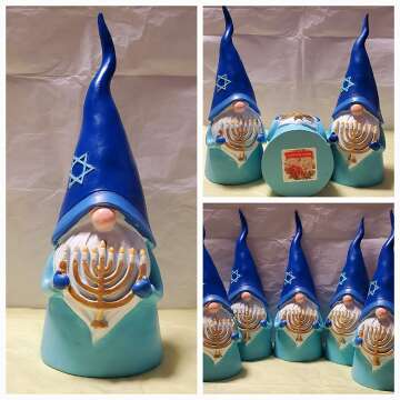 Hanukkah Gnome and Menorah Set for Festive Decor