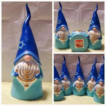 Hanukkah Gnome and Menorah Set for Festive Decor