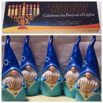 Hanukkah Gnome and Menorah Set for Festive Decor