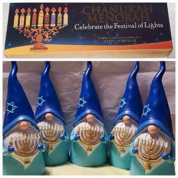Hanukkah Gnome and Menorah Set for Festive Decor