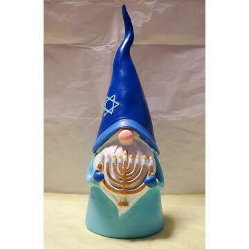 Hanukkah Gnome and Menorah Set for Festive Decor