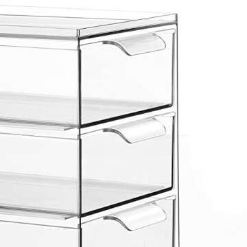 mDesign Stackable 3-Drawer Kitchen Organizer for Smart Storage