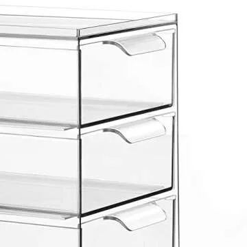 mDesign Stackable 3-Drawer Kitchen Organizer for Smart Storage