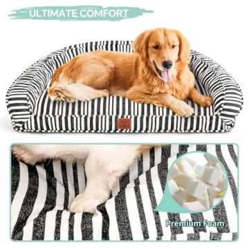 ChiXnuggle XL Dog Ded for Extra Larg Dogs, Waterproof anvas Striped Dog Sofa - Removable Washable Cover, Durable Dog Couch Bed for Dogs Up to 80lbs