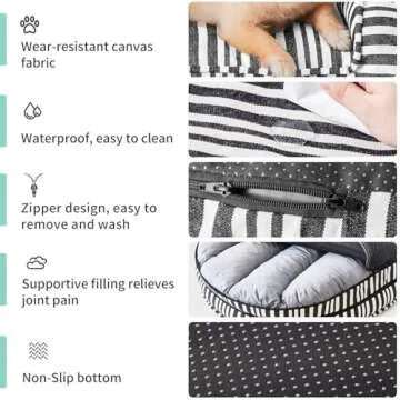ChiXnuggle XL Dog Ded for Extra Larg Dogs, Waterproof anvas Striped Dog Sofa - Removable Washable Cover, Durable Dog Couch Bed for Dogs Up to 80lbs