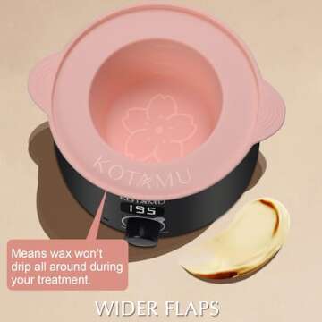 KOTAMU Waxing Kit Black Digital Wax Kit for Women Men Sensitive Skin Hard Wax Pot for Eyebrow Face L...