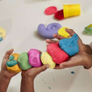 Play-Doh Celebration 12 Bulk Pack, Assort. Colors, Confetti & Metallic Shine, Kids Arts & Crafts, Easter Basket Stuffers Gifts for Girls & Boys, Preschool Toys, Ages 3+