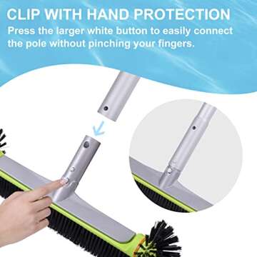 Sepetrel Pool Brush Head for Cleaning Pool Walls,Heavy Duty Inground/Above Ground Swimming Pool Round Scrub Brushes with Premium Strong Bristle & Reinforced Aluminium Back