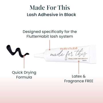 FlutterHabit Flirt Ready Set Starter Kit, DIY Eyelash Extensions, Lash Clusters for Women, Professional Quality At Home Eyelash Extension Kit, Natural False Lashes, 3 Lash Sets, Lash Glue Included