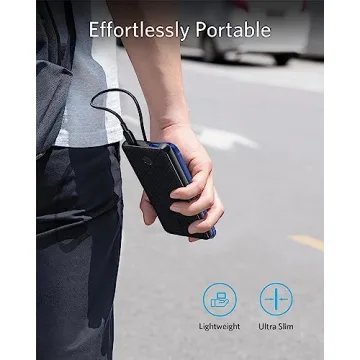 Anker Portable Charger, USB-C PortableCharger 10000mAh with 20W Power Delivery, 523 Power Bank (PowerCore Slim 10K PD) for iPhone 14/13/12 Series, S10, Pixel 4 and More (Black)