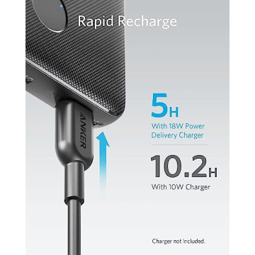 Anker Portable Charger, USB-C PortableCharger 10000mAh with 20W Power Delivery, 523 Power Bank (PowerCore Slim 10K PD) for iPhone 14/13/12 Series, S10, Pixel 4 and More (Black)