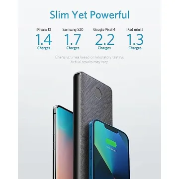 Anker Portable Charger, USB-C PortableCharger 10000mAh with 20W Power Delivery, 523 Power Bank (PowerCore Slim 10K PD) for iPhone 14/13/12 Series, S10, Pixel 4 and More (Black)