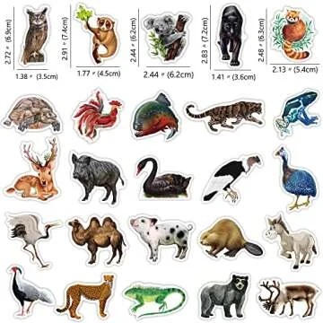160 Pcs Funny Realistic Animal Vinyl Stickers for Kids Teachers Students School Supplies Jungle Wate...